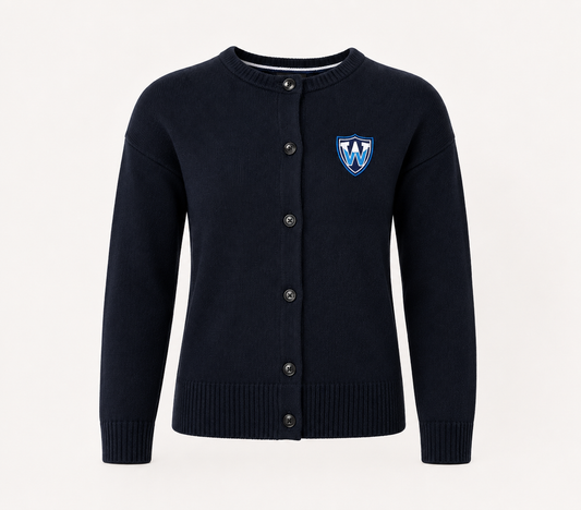 Cotton Crew Neck Girls Cardigan