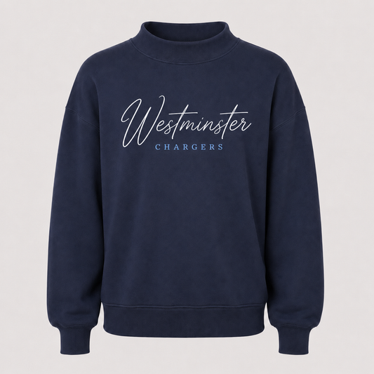 Westminster Chargers Embroidered Mock Neck